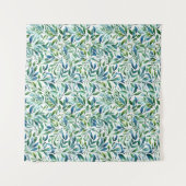 Waterverf zacht bladbotanisch patroon wandkleed (Voorkant)