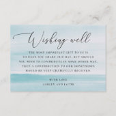 Waterverf zacht blauw nautische bruiloft wensen go informatiekaartje (Voorkant)