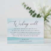 Waterverf zacht blauw nautische bruiloft wensen go informatiekaartje (Staand voorkant)