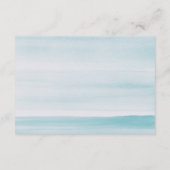 Waterverf zacht blauw nautische bruiloft wensen go informatiekaartje (Achterkant)