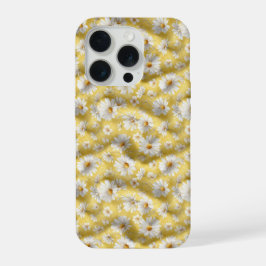 Waterverf Zacht Gele Madeliefje Witte Bloemmotief iPhone 15 Pro Case