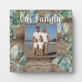 Waterverf zacht groen personaliseren Familiefoto Fotoplaat (Voorkant)