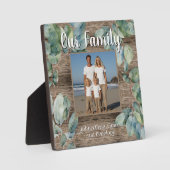Waterverf zacht groen personaliseren Familiefoto Fotoplaat (Voorkant)