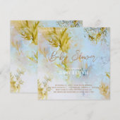 Waterverf zacht hemels Baby shower Kaart (Voorkant / Achterkant)