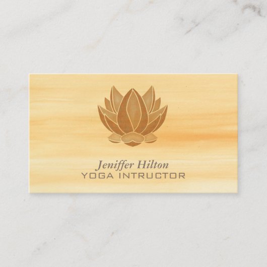 Waterverf zacht Lotusbloemelegant Visitekaartje (Voorkant)