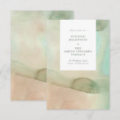 Waterverf Zacht paasstrand bruiloft Informatiekaartje (Voorkant / Achterkant)