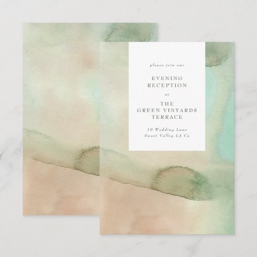 Waterverf Zacht paasstrand bruiloft Informatiekaartje (Voorkant / Achterkant)