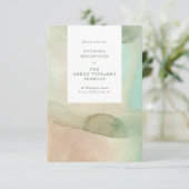 Waterverf Zacht paasstrand bruiloft Informatiekaartje (Staand voorkant)