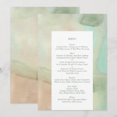 Waterverf Zacht paasstrand bruiloft Menu (Voorkant / Achterkant)