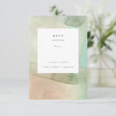 Waterverf Zacht paasstrand bruiloft RSVP Kaartje (Staand voorkant)