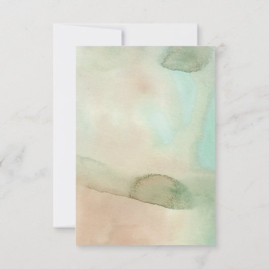 Waterverf Zacht paasstrand bruiloft RSVP Kaartje (Achterkant)