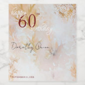 Waterverf zacht pastel verlaat verjaardagsfeestje wijn etiket (Enkel label)