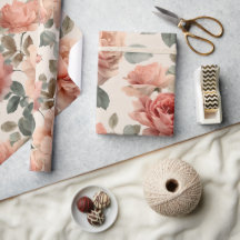 Waterverf Zacht Roze Roos Beige Bloemmotief