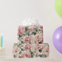 Waterverf Zacht Roze Roos Beige Bloemmotief