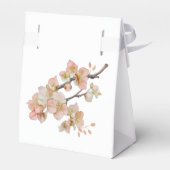 Waterverf zacht sinaasappel roze lentebloesems bedankdoosjes (Achterkant)