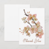 Waterverf zacht sinaasappel roze lentebloesems kaart (Voorkant / Achterkant)