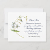 Waterverf Zachte blauwe  florale dank voor uw kaar Bedankkaart (Voorkant)