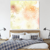 *~ Waterverf Zachte Bloemen AP10 Etherische Bloeme Canvas Afdruk (Insitu (Slaapkamer))