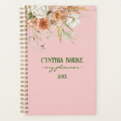 Waterverf Zachte Blush Roze Bloemen Spiraalplanner Planner