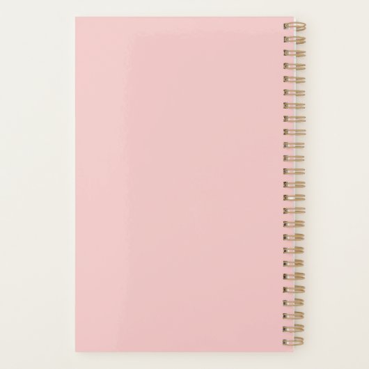 Waterverf Zachte Blush Roze Bloemen Spiraalplanner Planner (Achterkant)