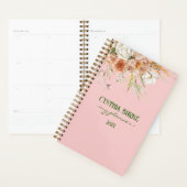 Waterverf Zachte Blush Roze Bloemen Spiraalplanner Planner