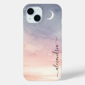 Waterverf Zachte Halve Maan met naam Case-Mate iPhone Case (Achterkant)