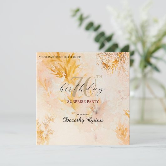 Waterverf Zachte Herfstbladeren Verrassingsverjaar Kaart (Staand voorkant)