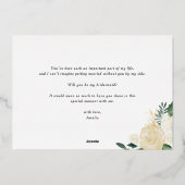 Waterverf zachte ivoren bloemen zijn mijn bruidsme folie uitnodiging (Achterkant)