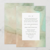 Waterverf Zachte Pastel Beach Weddenschap Kaart (Voorkant / Achterkant)