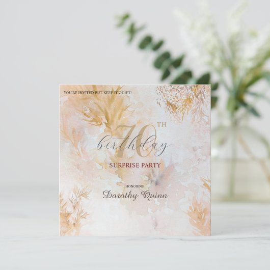 Waterverf Zachte pastel laat verrassen verjaardag Kaart (Staand voorkant)