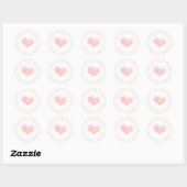 Waterverf Zachte Roze Harde Wart Happy Valentines  Ronde Sticker (Vel)