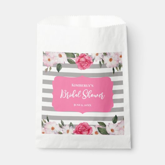 Waterverf zachte roze witte rozen bruidsshower bedankzakje (Voorkant)