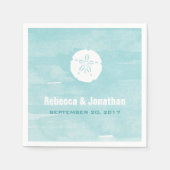 Waterverf Zand Dollar Receptie Servetten (Voorkant)