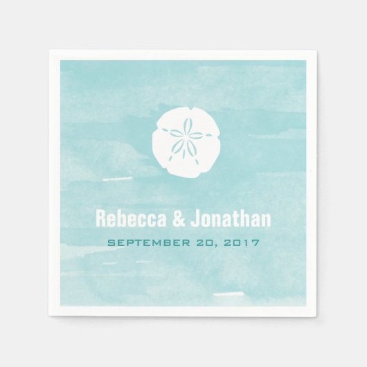 Waterverf Zand Dollar Receptie Servetten (Voorkant)