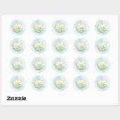 Waterverf Zand Dollar Strand Blauw Ronde Sticker (Vel)