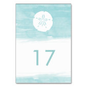 Waterverf Zand Dollar Tafelnummer Kaarten (Achterkant)