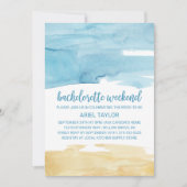 Waterverf Zand en Zee Bachelorette Weekend Kaart (Voorkant)