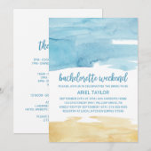 Waterverf Zand en Zee Bachelorette Weekend Kaart (Voorkant / Achterkant)