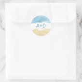 Waterverf Zand en Zee Bindende Envelopzegels Ronde Sticker (Tas)