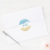 Waterverf Zand en Zee Bindende Envelopzegels Ronde Sticker (Envelop)