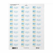 Waterverf Zand en Zee bruiloft Etiket (Full Sheet)