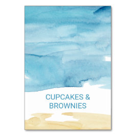 Waterverf Zand en Zee Buffet Food Labels Kaart