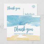 Waterverf Zand en Zee Hartelijk dank Briefkaart (Voorkant / Achterkant)