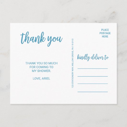 Waterverf Zand en Zee Hartelijk dank Briefkaart (Achterkant)