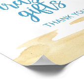 Waterverf Zand en Zee Kaarten en Cadeaus Bord Poster (Hoek)