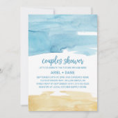 Waterverf Zand- en Zee-paar — Shower Kaart (Voorkant)