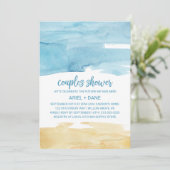 Waterverf Zand- en Zee-paar — Shower Kaart (Staand voorkant)