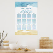 Waterverf Zand- en Zee-stoelkaart Poster (Keuken)