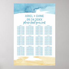 Waterverf Zand- en Zee-stoelkaart Poster