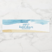 Waterverf Zand en Zee Vrijgezellenfeest Waterfles Etiket (Enkel label)